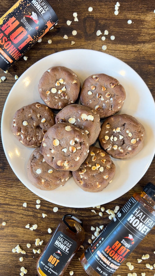 Hot Honey Double Chocolate Cookies