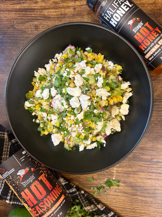 Hot Honey Street Corn Salad