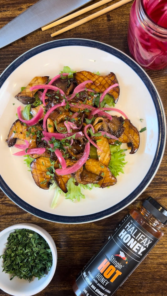 Hot Honey Miso Glazed Wild Mushrooms