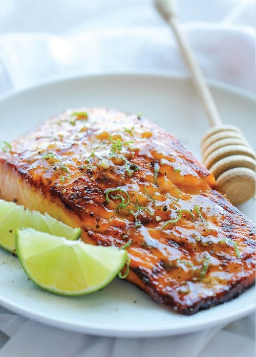 Hot Honey & Brown Butter Glazed Salmon