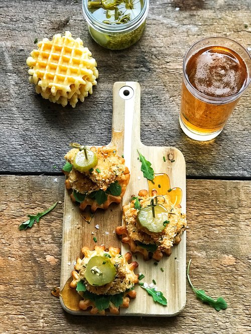 Stingin' Hot Honey Chicken and Waffles