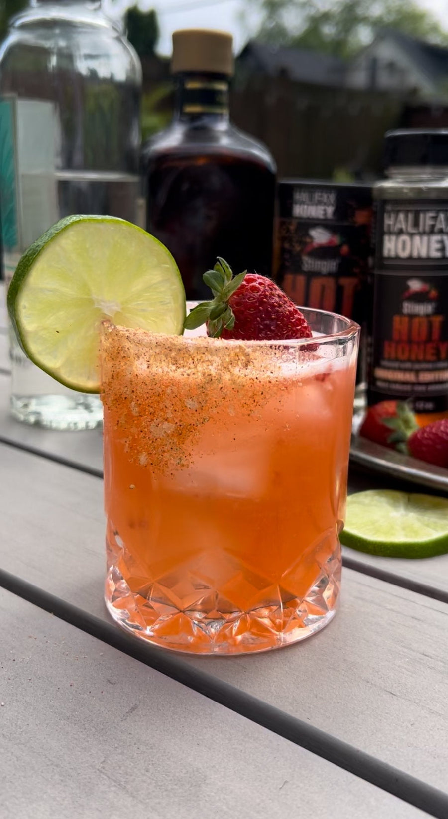 Hot Honey Strawberry Margarita