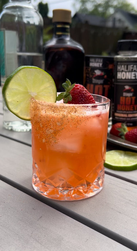 Hot Honey Strawberry Margarita