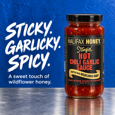 Stingin’ Hot Chili Garlic Sauce with Wildflower Honey